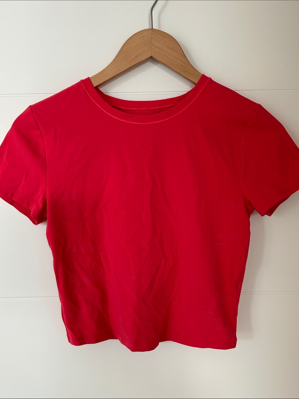 Athleta Bright Pink open back Short Sleeve Crew Tee